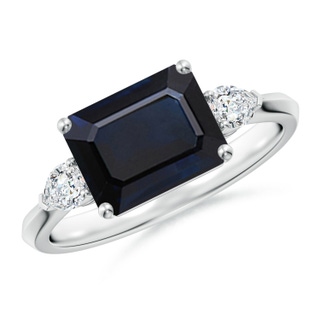 Emerald Cut A Blue Sapphire