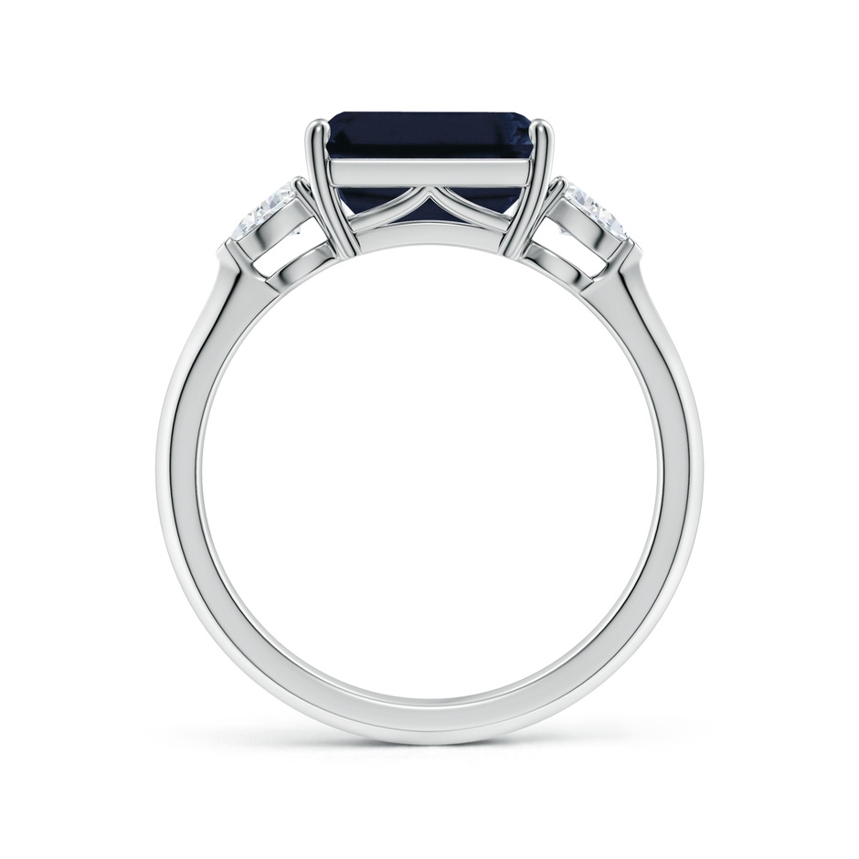 9x7mm A Classic East-West Emerald-Cut Blue Sapphire Side Stone Engagement Ring in White Gold side 199