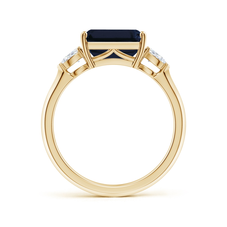 9x7mm A Classic East-West Emerald-Cut Blue Sapphire Side Stone Engagement Ring in Yellow Gold side 199