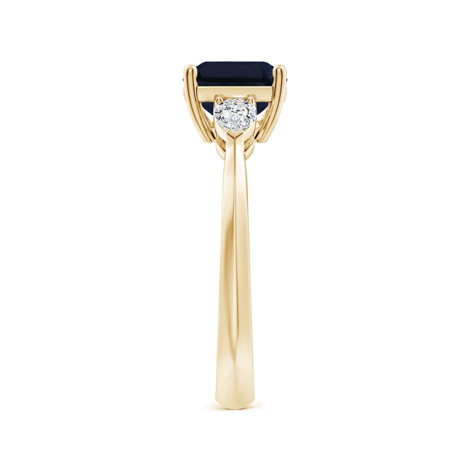 9x7mm A Classic East-West Emerald-Cut Blue Sapphire Side Stone Engagement Ring in Yellow Gold side 299