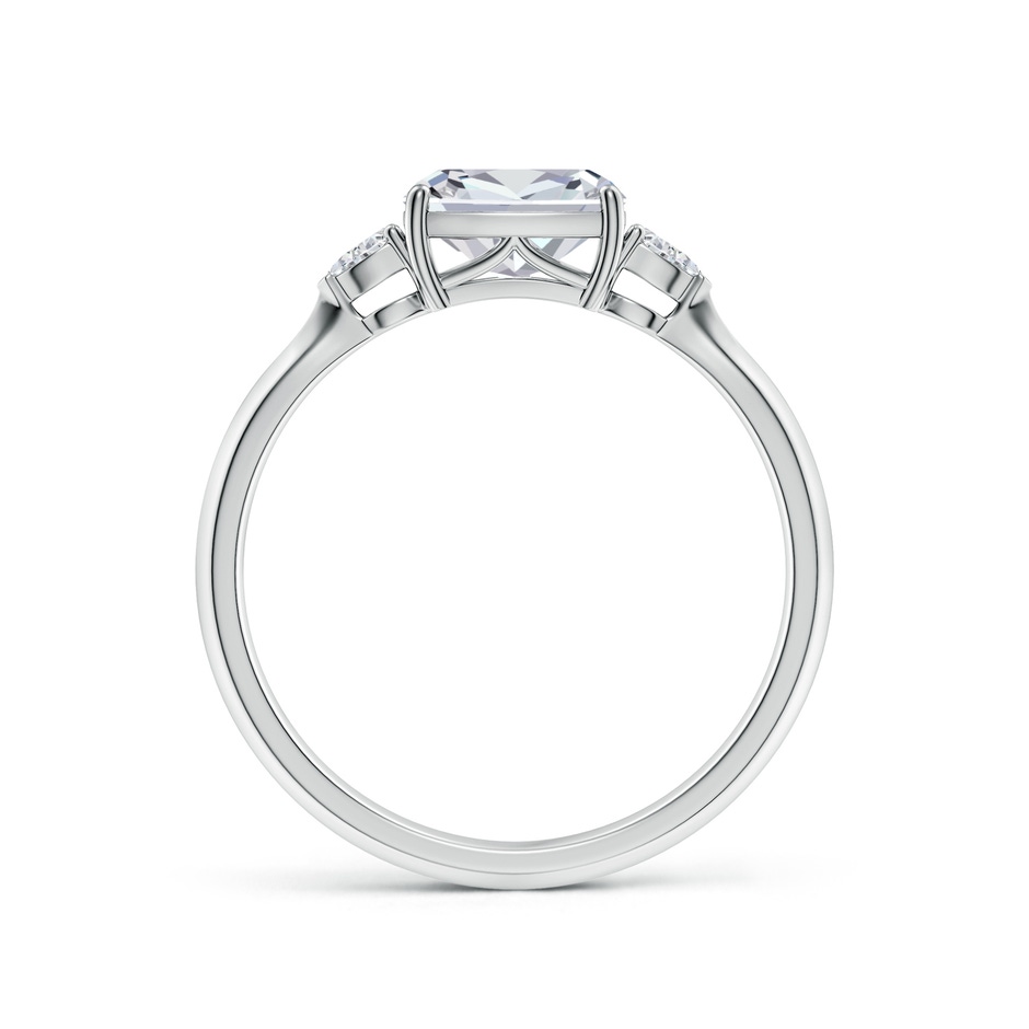 7x5mm HSI2 Classic East-West Cushion Rectangular Diamond Side Stone Engagement Ring in White Gold side 199