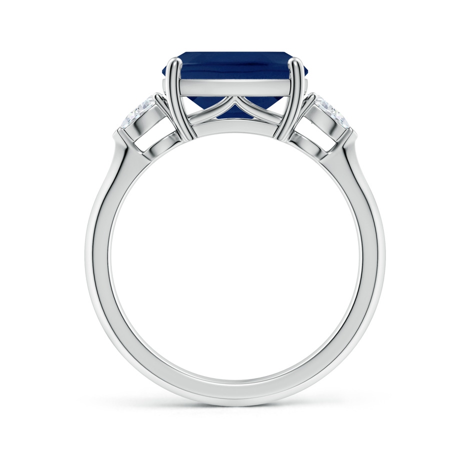 10x8mm A Classic East-West Cushion Rectangular Blue Sapphire Side Stone Engagement Ring in White Gold side 199