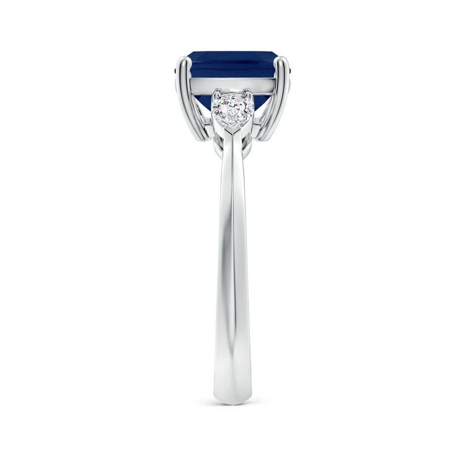 10x8mm A Classic East-West Cushion Rectangular Blue Sapphire Side Stone Engagement Ring in White Gold side 299