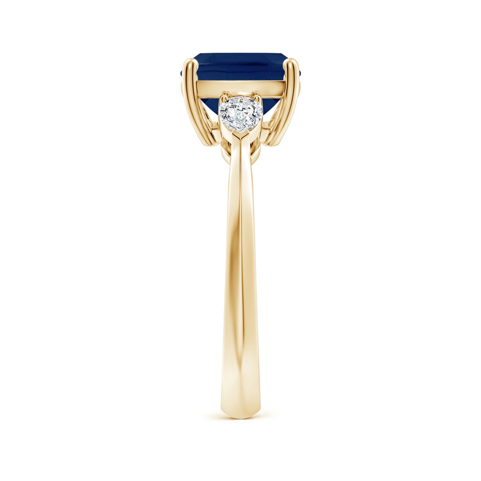 10x8mm A Classic East-West Cushion Rectangular Blue Sapphire Side Stone Engagement Ring in Yellow Gold side 299