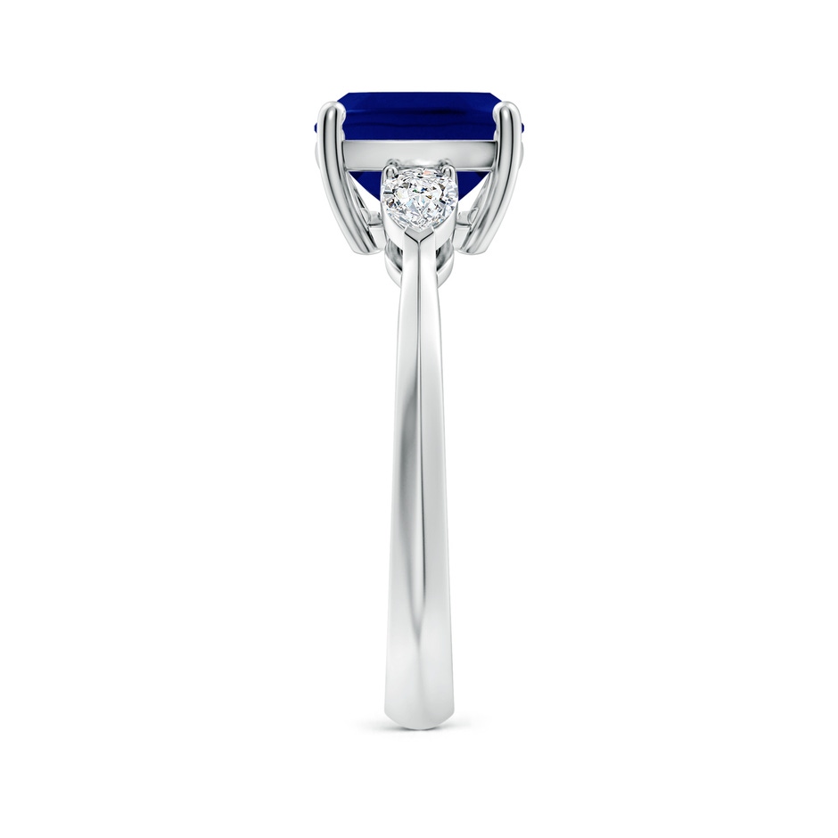 10x8mm AAA Classic East-West Cushion Rectangular Blue Sapphire Side Stone Engagement Ring in P950 Platinum side 299