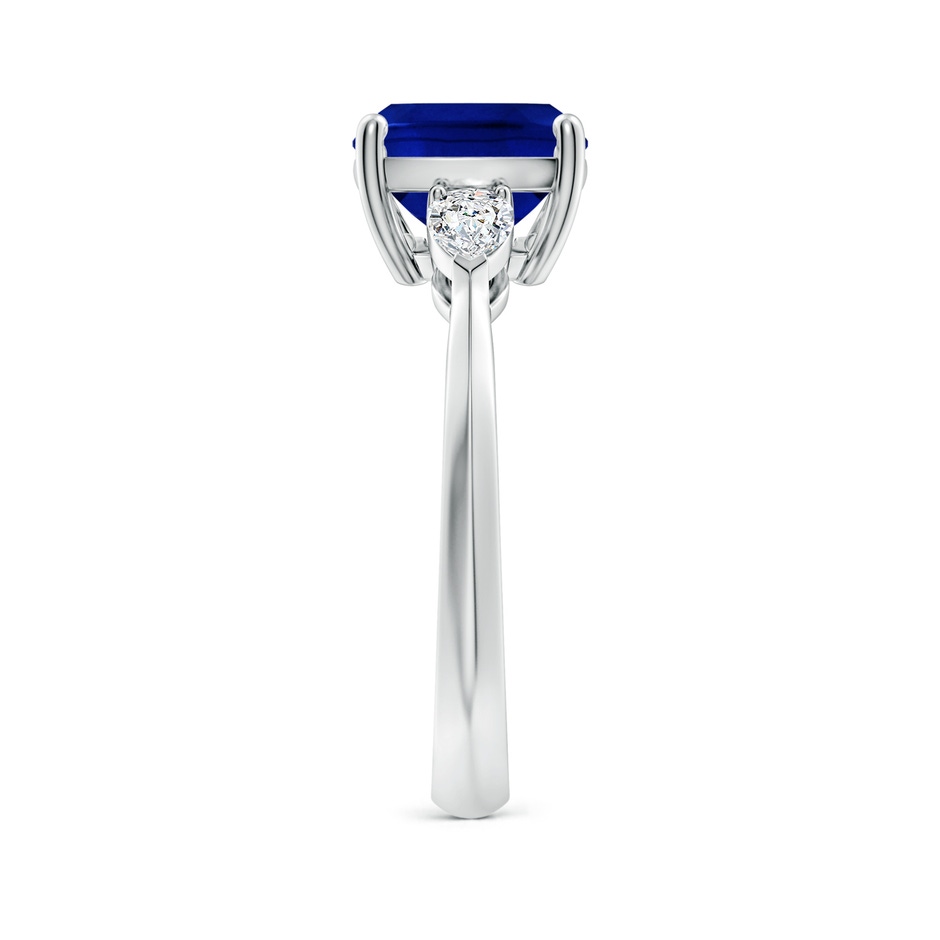 10x8mm AAAA Classic East-West Cushion Rectangular Blue Sapphire Side Stone Engagement Ring in White Gold side 299