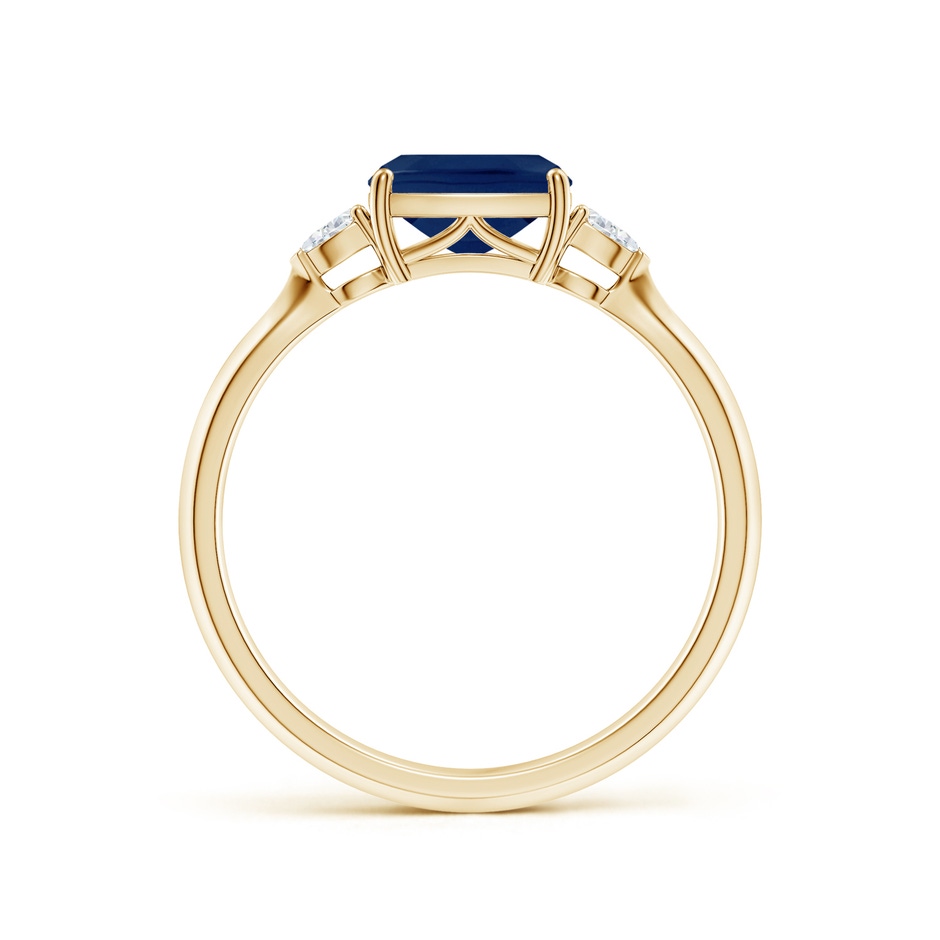 7x5mm A Classic East-West Cushion Rectangular Blue Sapphire Side Stone Engagement Ring in 9K Yellow Gold side 199
