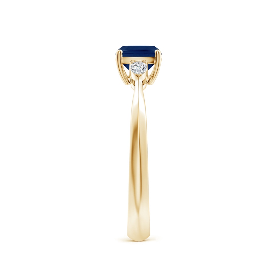 7x5mm A Classic East-West Cushion Rectangular Blue Sapphire Side Stone Engagement Ring in 9K Yellow Gold side 299