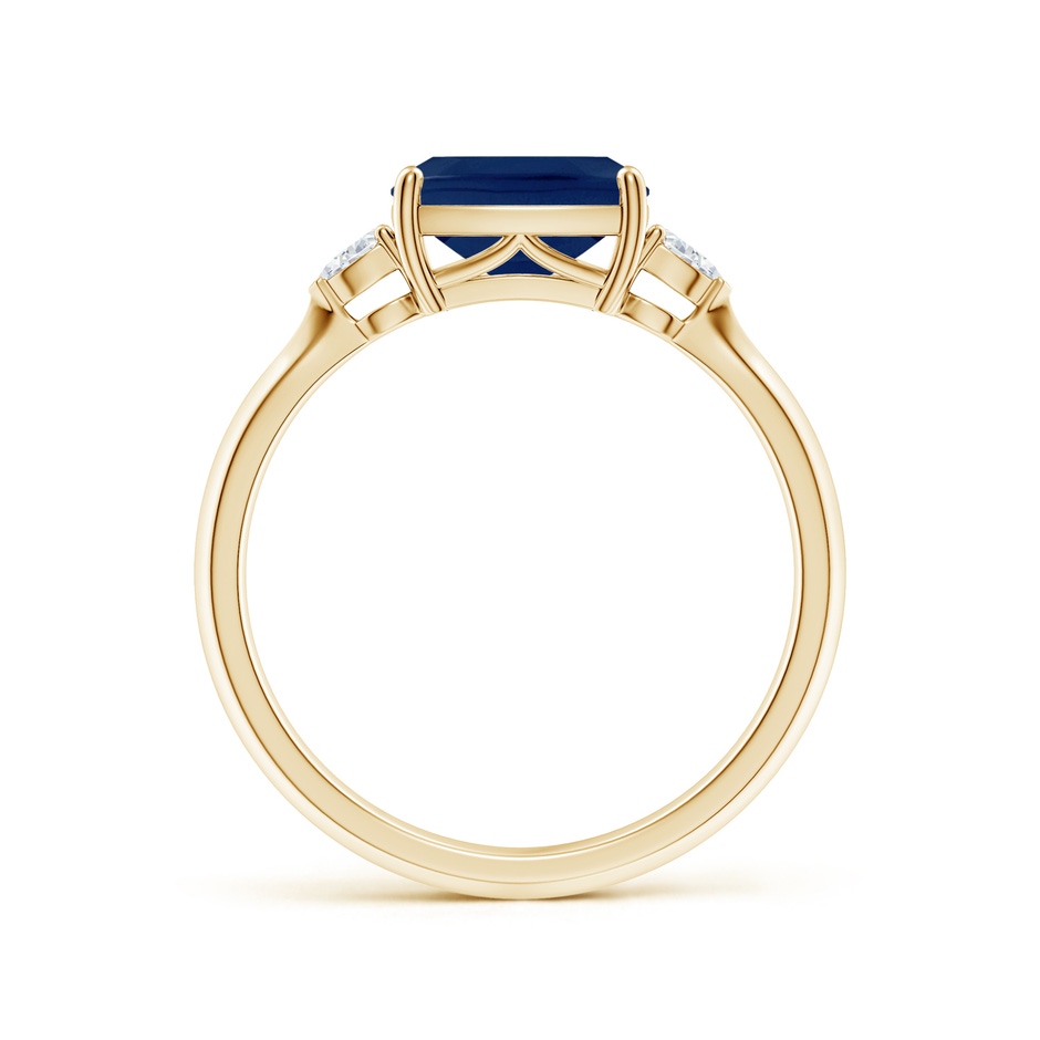 8x6mm A Classic East-West Cushion Rectangular Blue Sapphire Side Stone Engagement Ring in Yellow Gold side 199