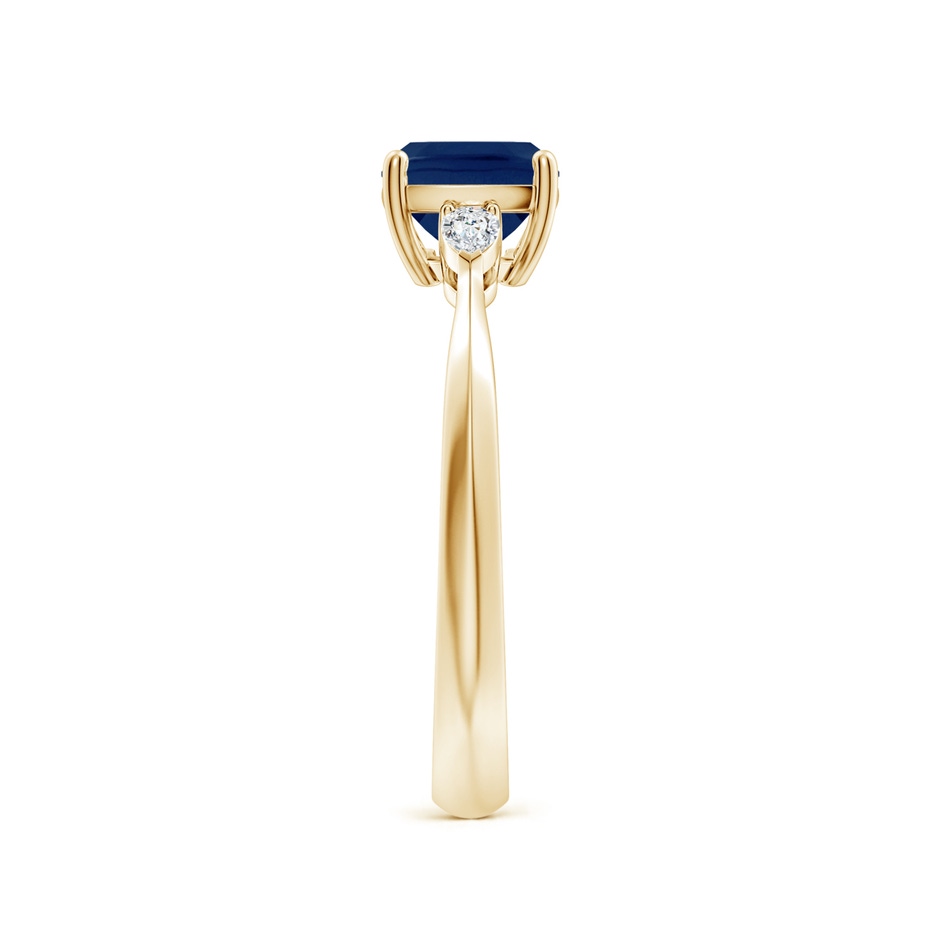 8x6mm A Classic East-West Cushion Rectangular Blue Sapphire Side Stone Engagement Ring in Yellow Gold side 299