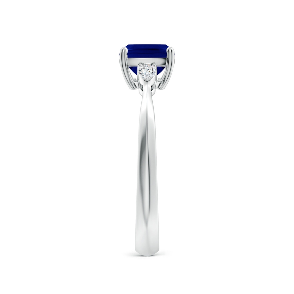 8x6mm AAA Classic East-West Cushion Rectangular Blue Sapphire Side Stone Engagement Ring in White Gold side 299