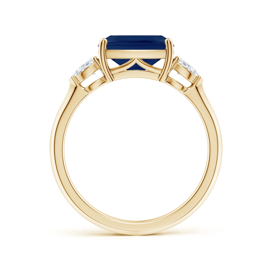 9x7mm A Classic East-West Cushion Rectangular Blue Sapphire Side Stone Engagement Ring in Yellow Gold side 199