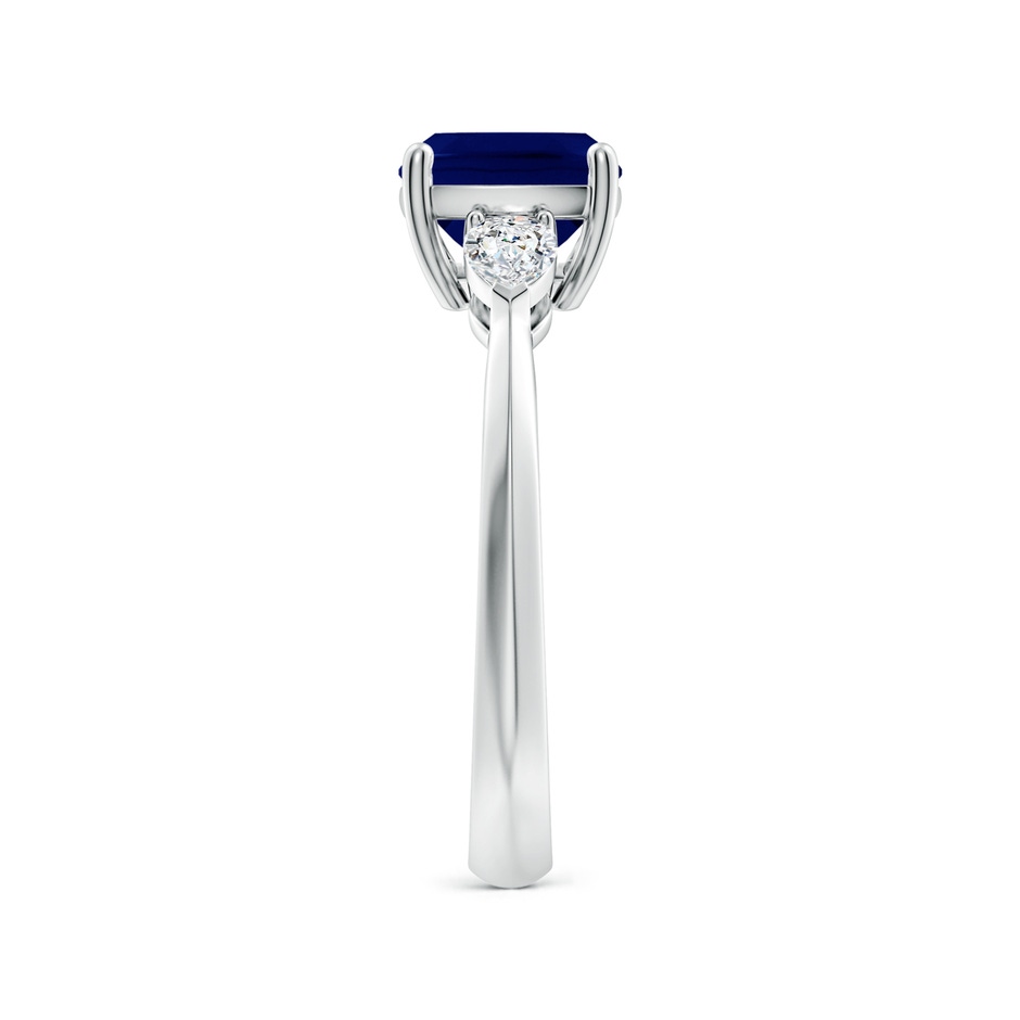9x7mm AA Classic East-West Cushion Rectangular Blue Sapphire Side Stone Engagement Ring in 18K White Gold side 299