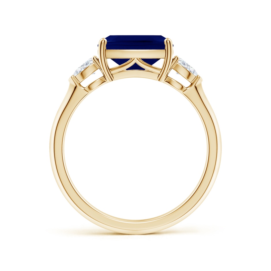 9x7mm AA Classic East-West Cushion Rectangular Blue Sapphire Side Stone Engagement Ring in Yellow Gold side 199