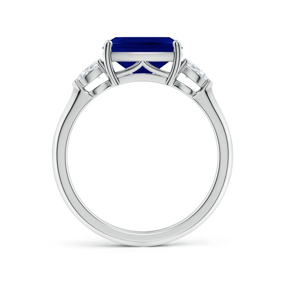 9x7mm AAA Classic East-West Cushion Rectangular Blue Sapphire Side Stone Engagement Ring in P950 Platinum side 199