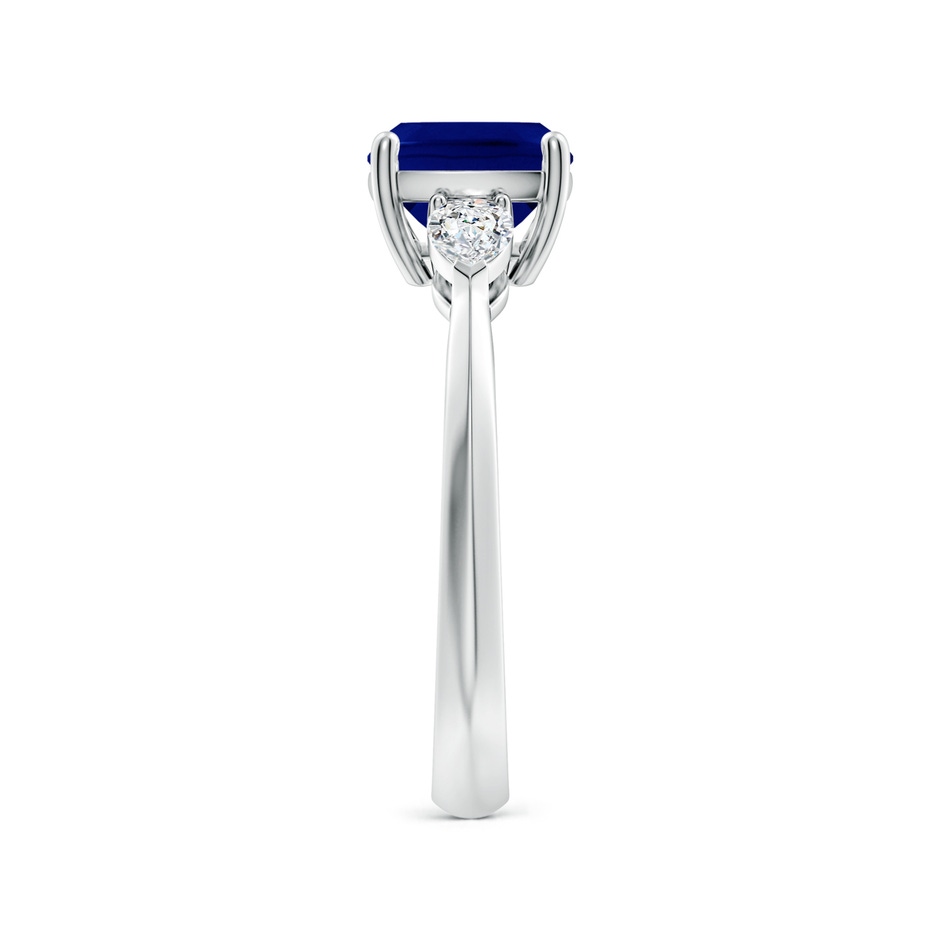 9x7mm AAA Classic East-West Cushion Rectangular Blue Sapphire Side Stone Engagement Ring in P950 Platinum side 299
