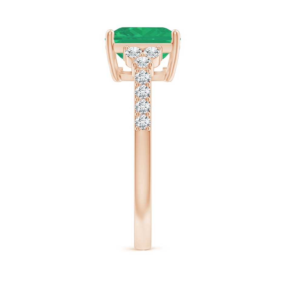 10x8mm A East-West Emerald-Cut Emerald Side Stone Engagement Ring in 18K Rose Gold side 299