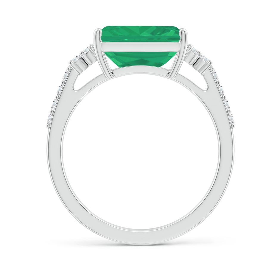 10x8mm A East-West Emerald-Cut Emerald Side Stone Engagement Ring in White Gold side 199