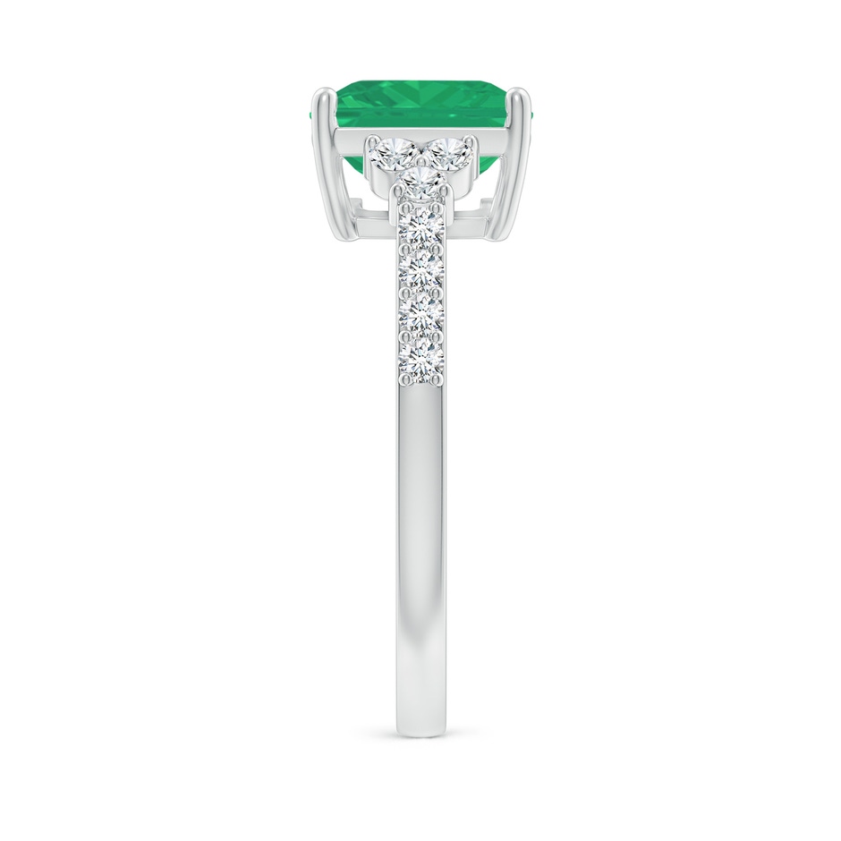10x8mm A East-West Emerald-Cut Emerald Side Stone Engagement Ring in White Gold side 299