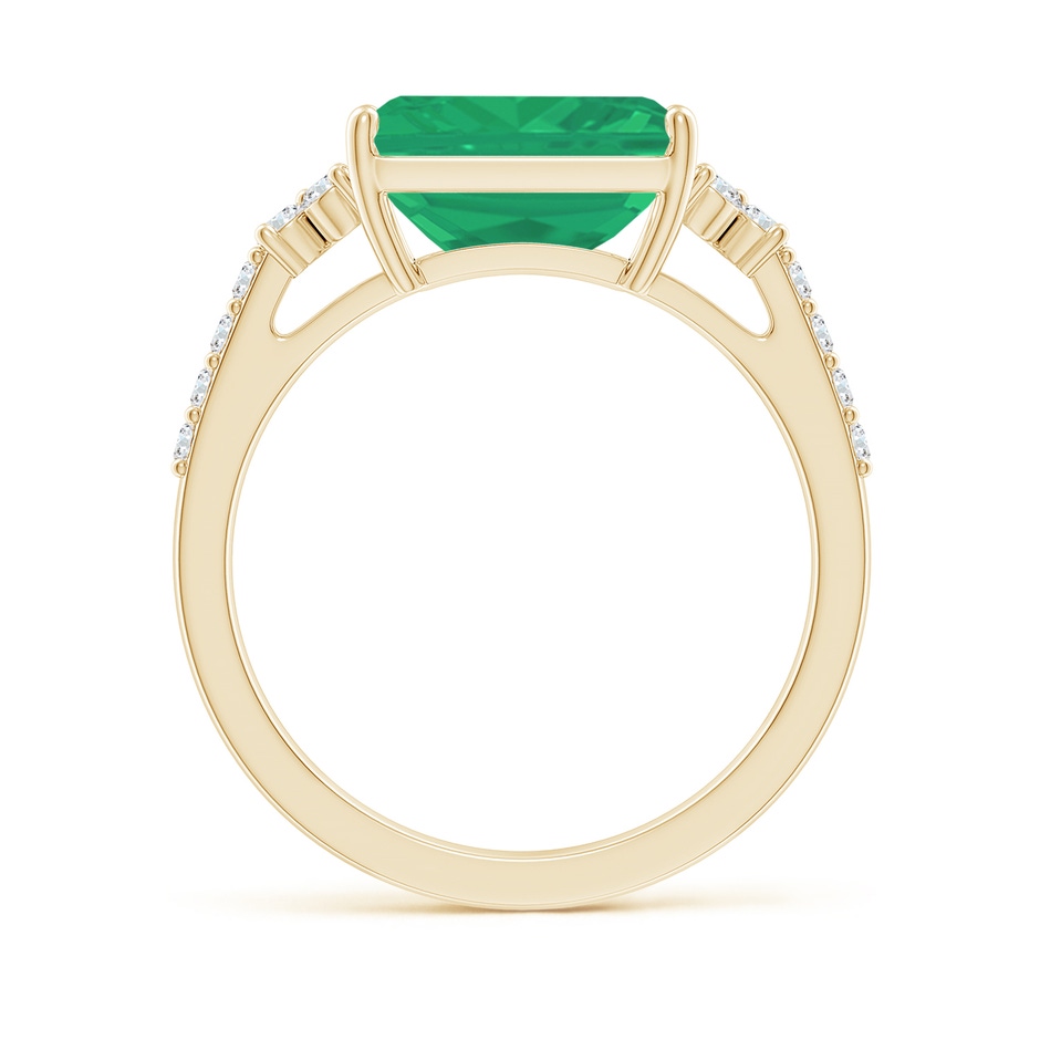 10x8mm A East-West Emerald-Cut Emerald Side Stone Engagement Ring in Yellow Gold side 199