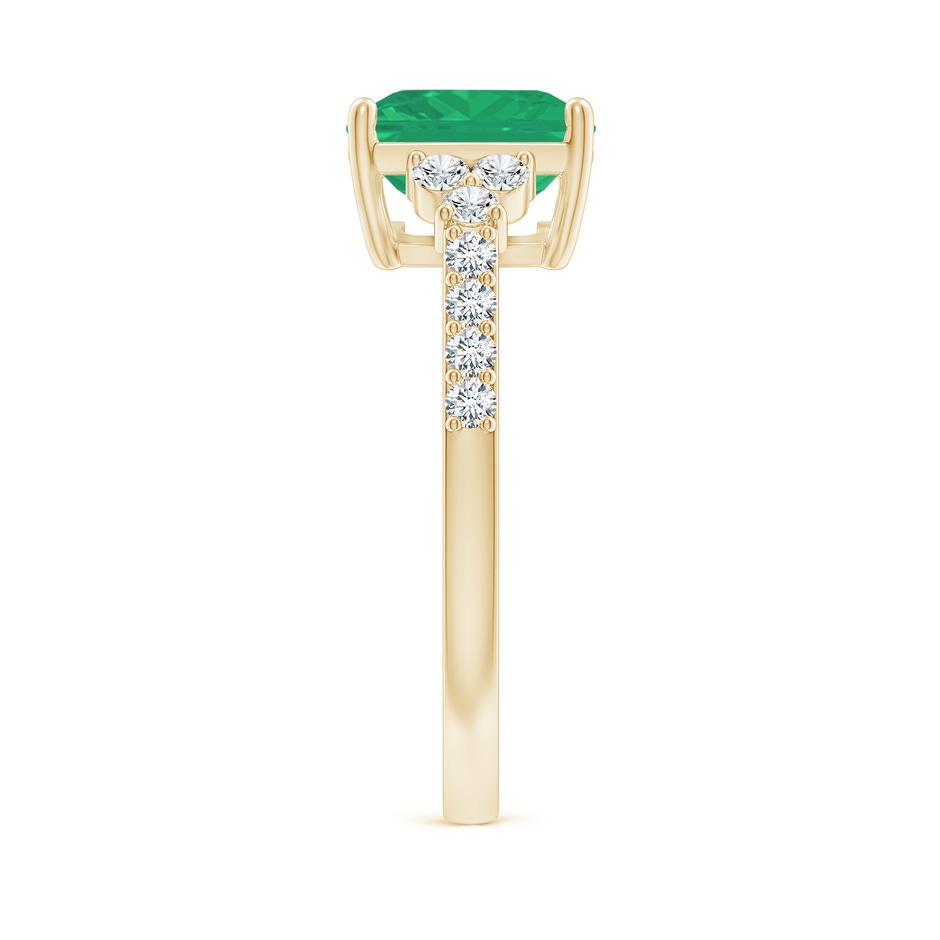 10x8mm A East-West Emerald-Cut Emerald Side Stone Engagement Ring in Yellow Gold side 299
