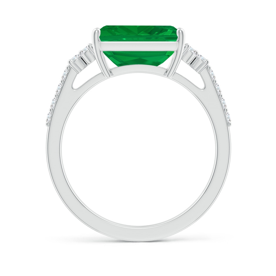 10x8mm AA East-West Emerald-Cut Emerald Side Stone Engagement Ring in White Gold side 199