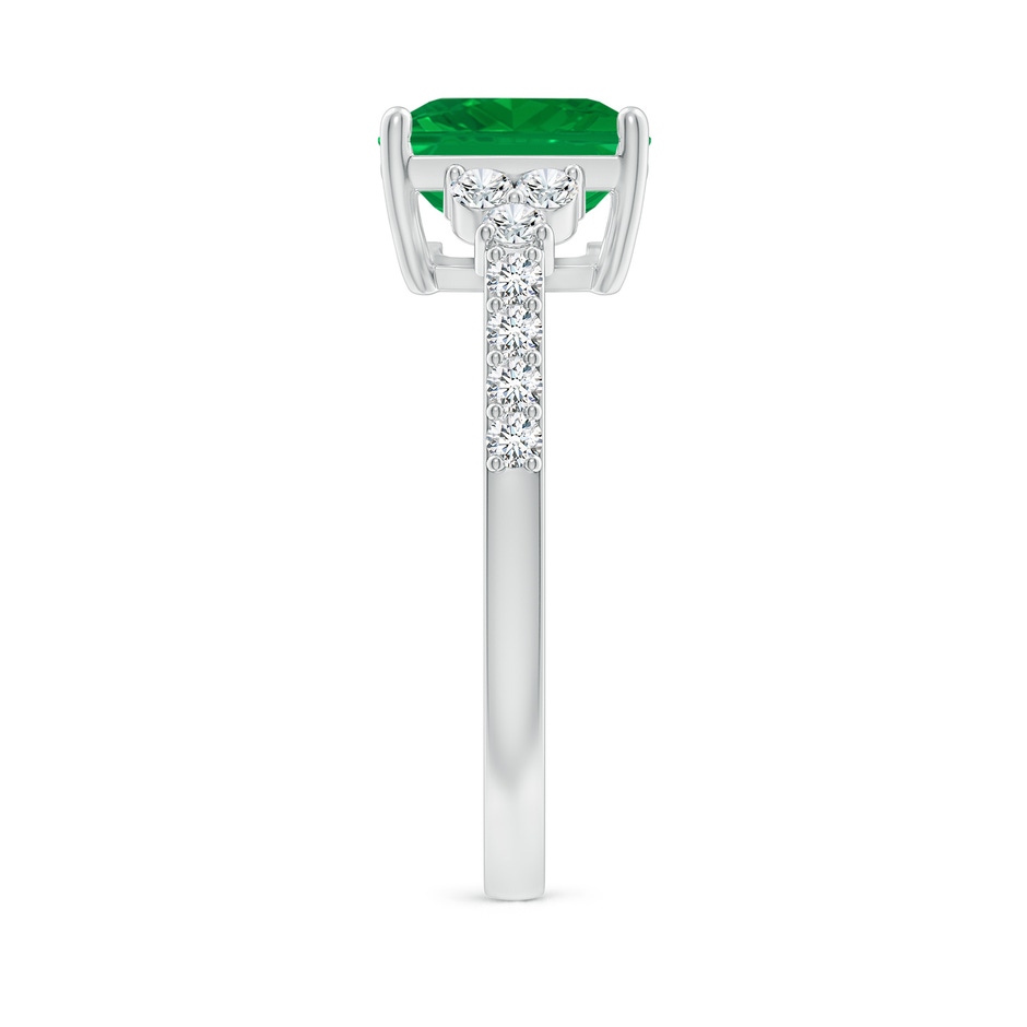 10x8mm AA East-West Emerald-Cut Emerald Side Stone Engagement Ring in White Gold side 299