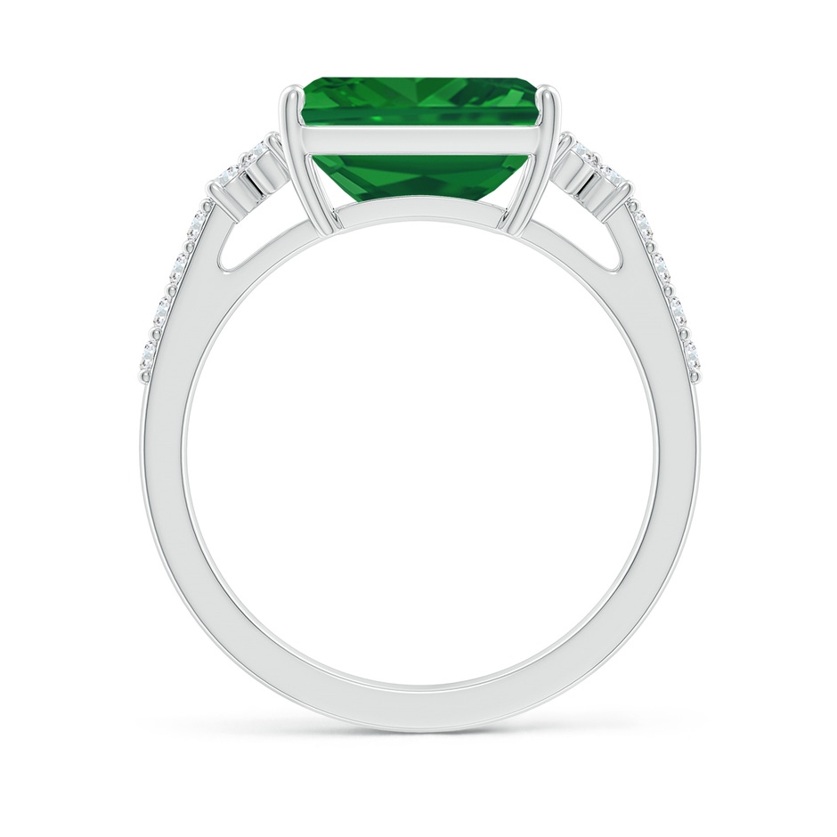 10x8mm AAA East-West Emerald-Cut Emerald Side Stone Engagement Ring in White Gold side 199
