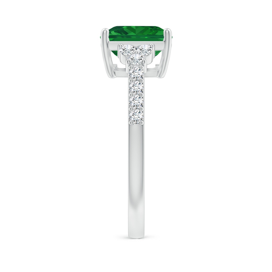 10x8mm AAA East-West Emerald-Cut Emerald Side Stone Engagement Ring in White Gold side 299