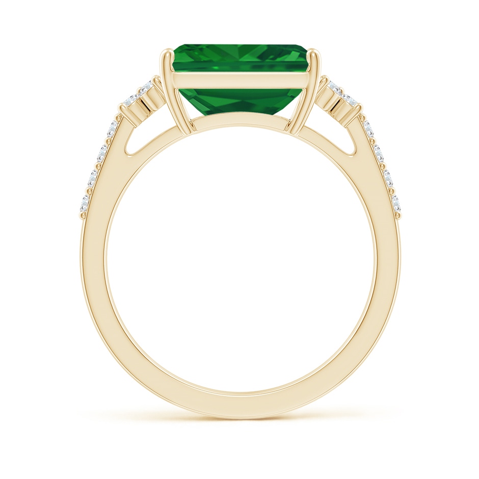 10x8mm AAA East-West Emerald-Cut Emerald Side Stone Engagement Ring in Yellow Gold side 199