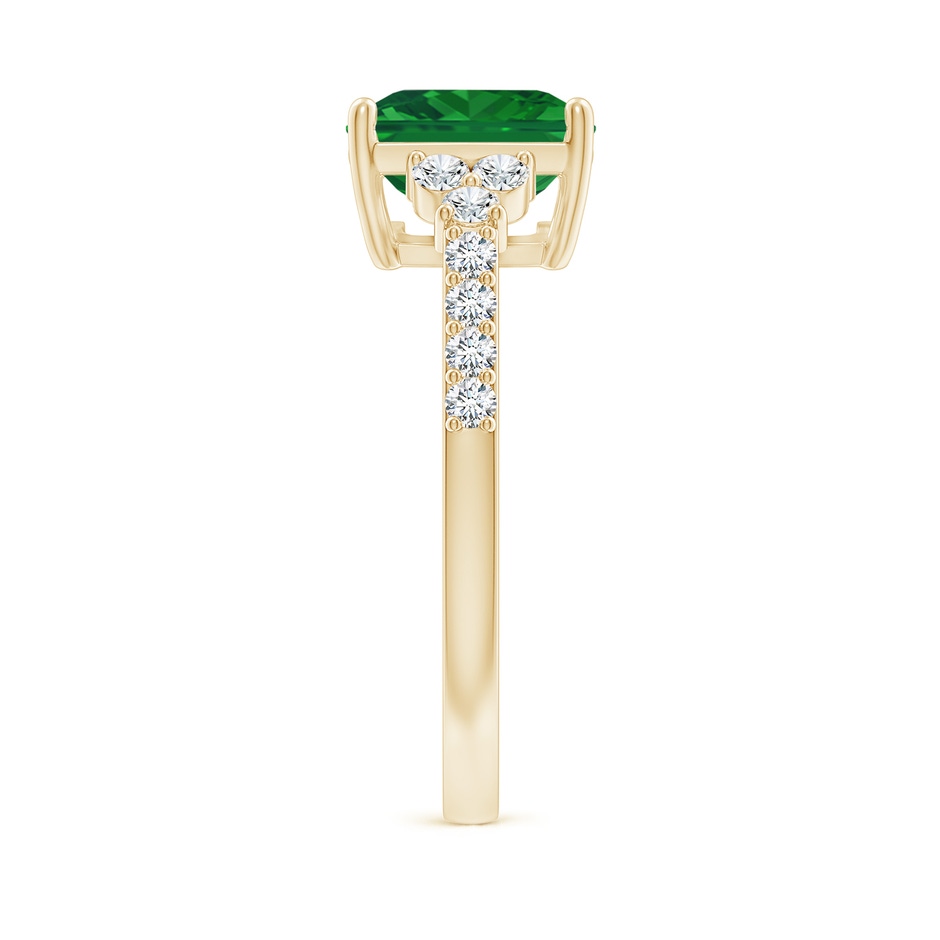10x8mm AAA East-West Emerald-Cut Emerald Side Stone Engagement Ring in Yellow Gold side 299