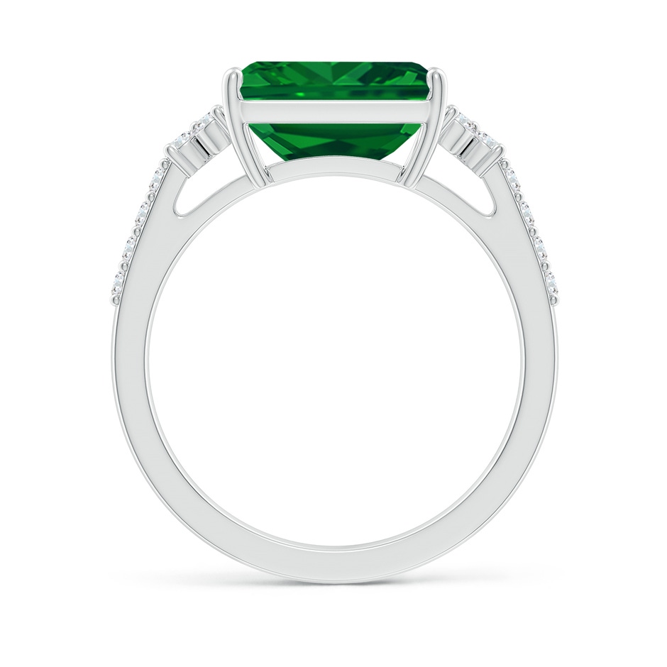10x8mm AAAA East-West Emerald-Cut Emerald Side Stone Engagement Ring in P950 Platinum side 199