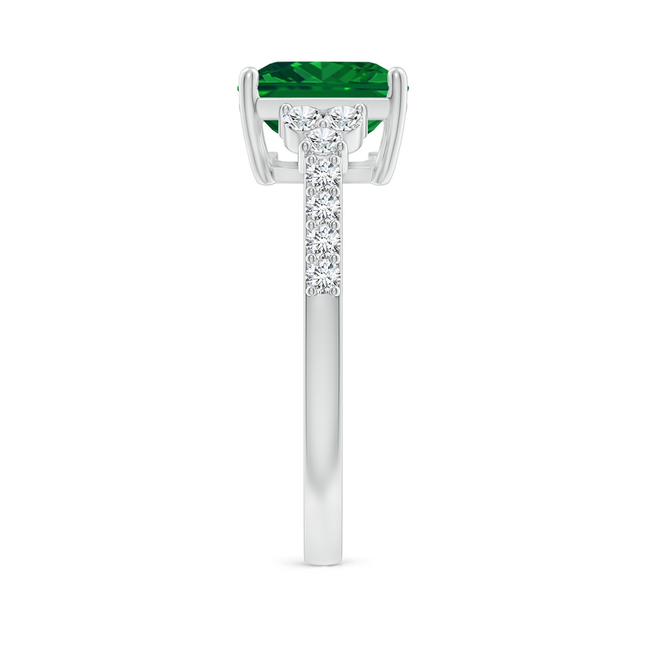 10x8mm AAAA East-West Emerald-Cut Emerald Side Stone Engagement Ring in P950 Platinum side 299