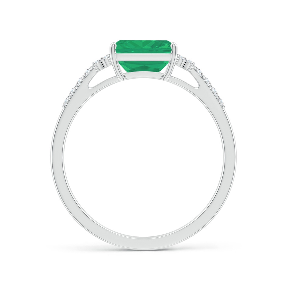 7x5mm A East-West Emerald-Cut Emerald Side Stone Engagement Ring in P950 Platinum side 199