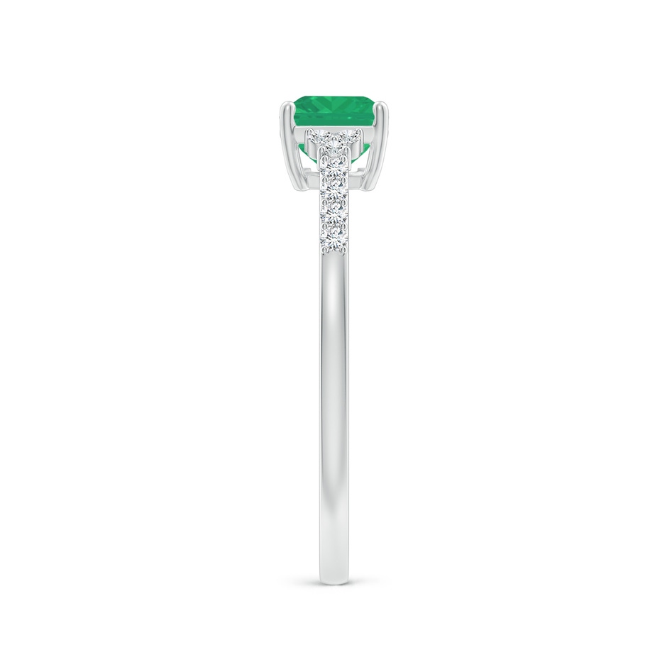 7x5mm A East-West Emerald-Cut Emerald Side Stone Engagement Ring in P950 Platinum side 299