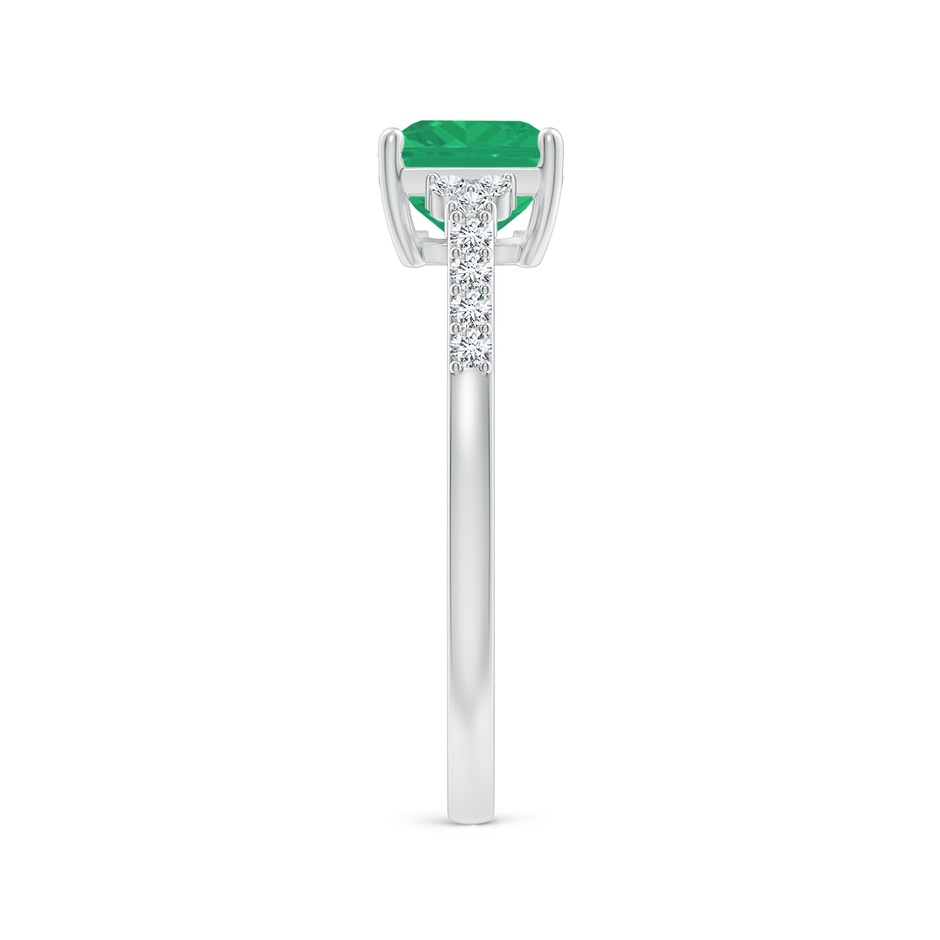 8x6mm A East-West Emerald-Cut Emerald Side Stone Engagement Ring in P950 Platinum side 299