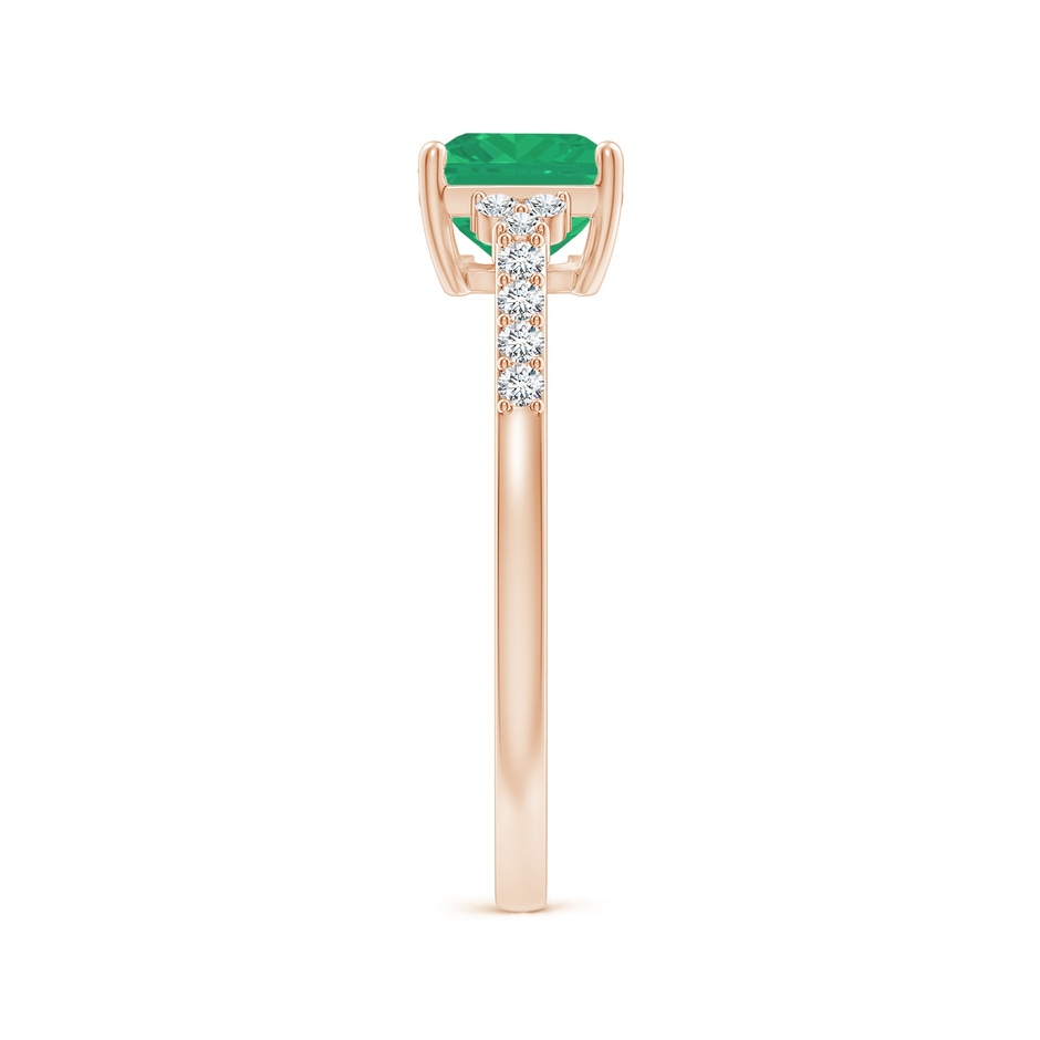 8x6mm A East-West Emerald-Cut Emerald Side Stone Engagement Ring in Rose Gold side 299