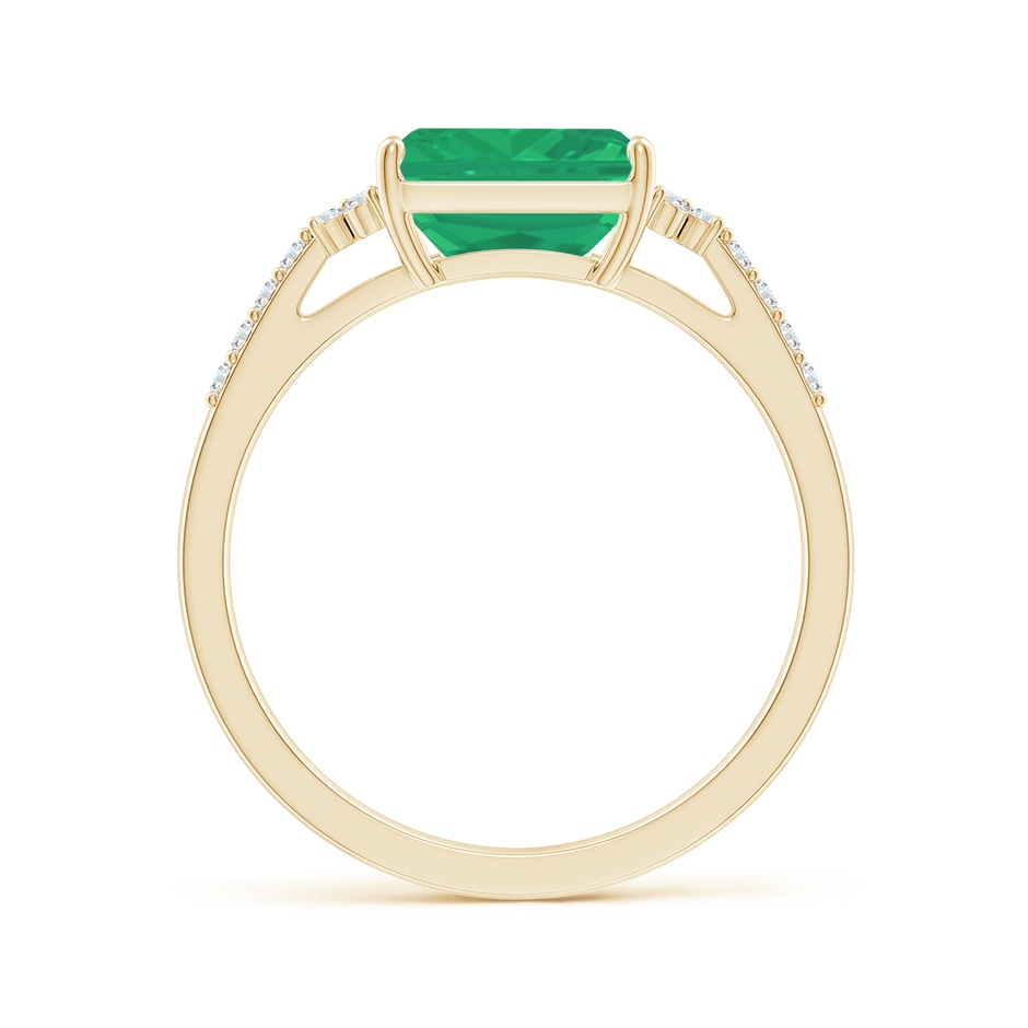 8x6mm A East-West Emerald-Cut Emerald Side Stone Engagement Ring in Yellow Gold side 199