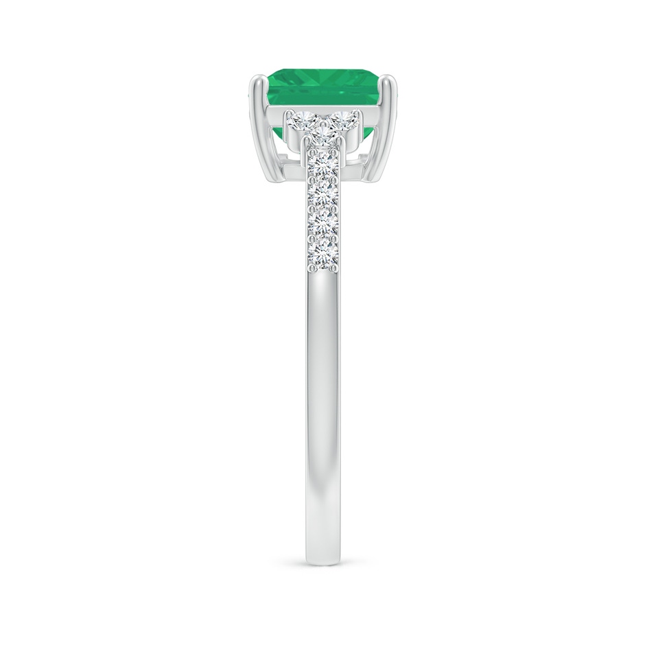 9x7mm A East-West Emerald-Cut Emerald Side Stone Engagement Ring in White Gold side 299