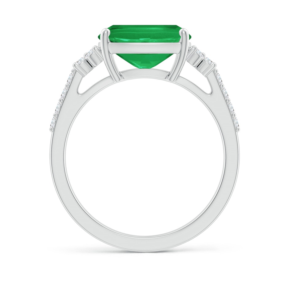 10x8mm A East-West Cushion Rectangular Emerald Side Stone Engagement Ring in P950 Platinum side 199
