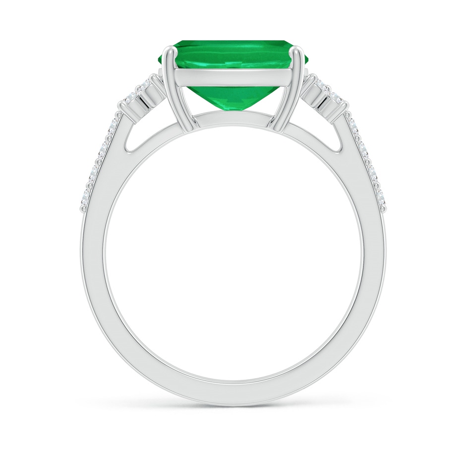 10x8mm AA East-West Cushion Rectangular Emerald Side Stone Engagement Ring in White Gold side 199