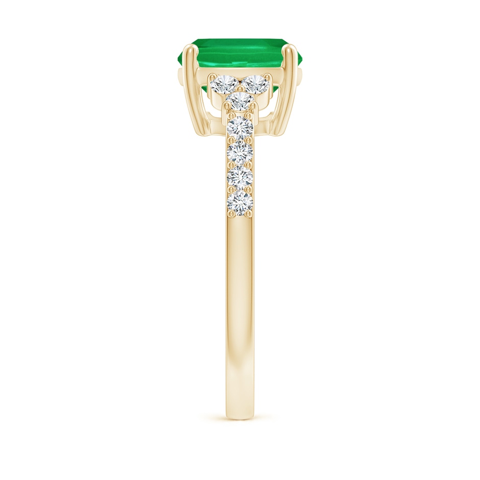 10x8mm AA East-West Cushion Rectangular Emerald Side Stone Engagement Ring in Yellow Gold side 299
