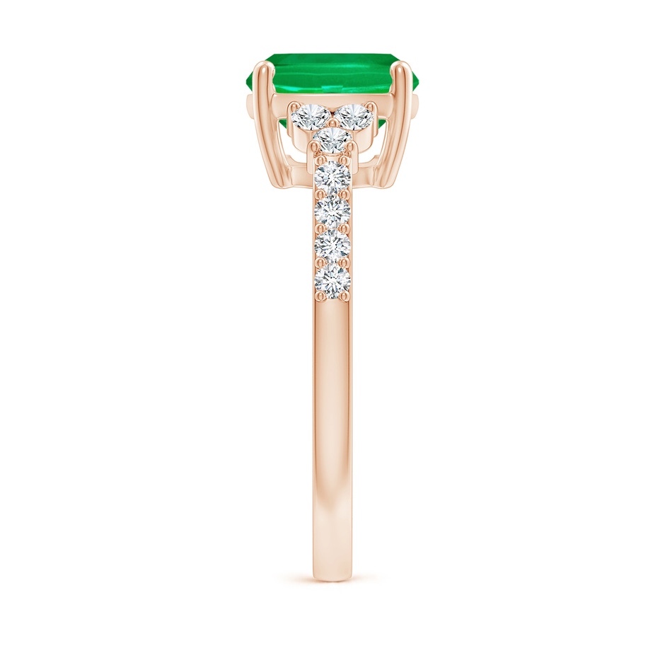 10x8mm AAA East-West Cushion Rectangular Emerald Side Stone Engagement Ring in Rose Gold side 299
