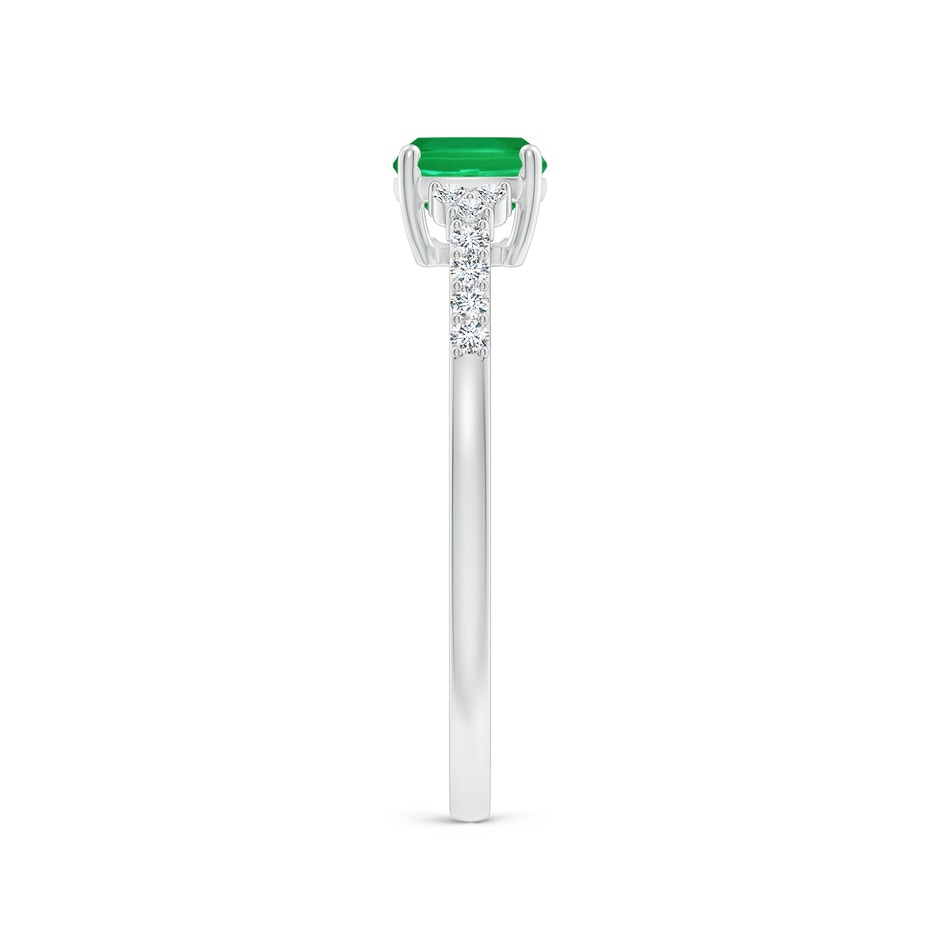 7x5mm AA East-West Cushion Rectangular Emerald Side Stone Engagement Ring in White Gold side 299
