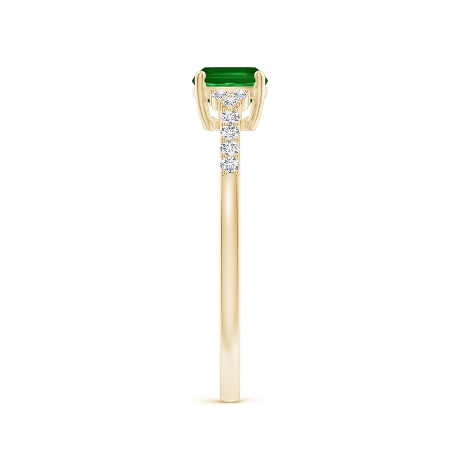 7x5mm AAAA East-West Cushion Rectangular Emerald Side Stone Engagement Ring in 18K Yellow Gold side 299