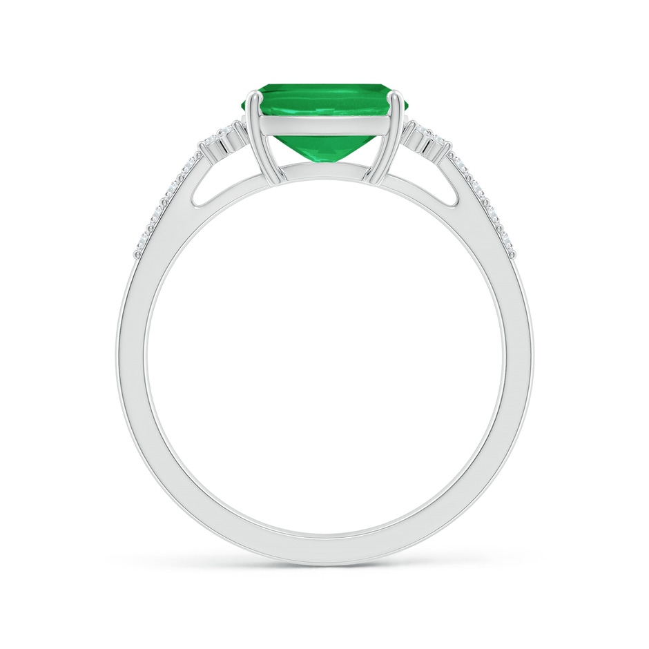 8x6mm A East-West Cushion Rectangular Emerald Side Stone Engagement Ring in P950 Platinum side 199