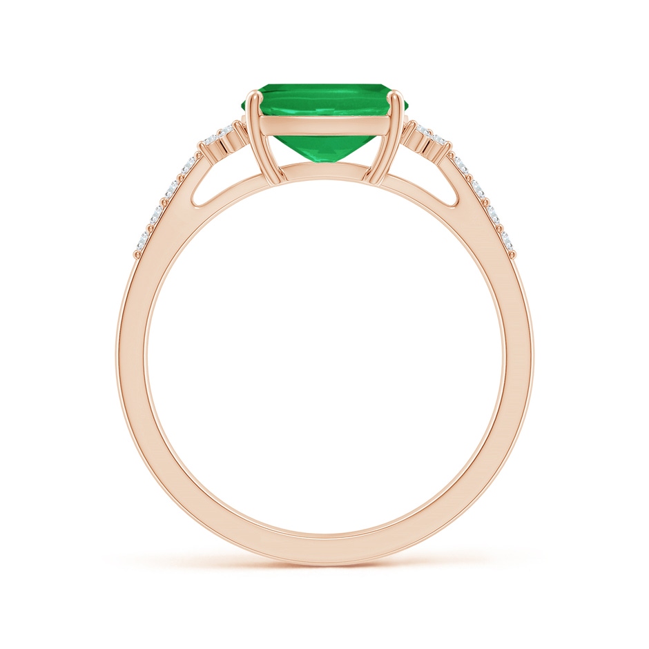 8x6mm A East-West Cushion Rectangular Emerald Side Stone Engagement Ring in Rose Gold side 199