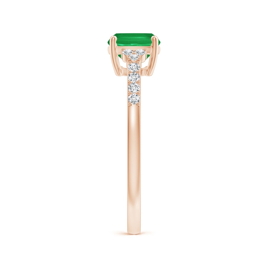 8x6mm A East-West Cushion Rectangular Emerald Side Stone Engagement Ring in Rose Gold side 299