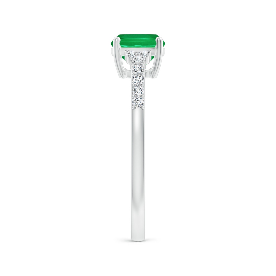 8x6mm AA East-West Cushion Rectangular Emerald Side Stone Engagement Ring in White Gold side 299