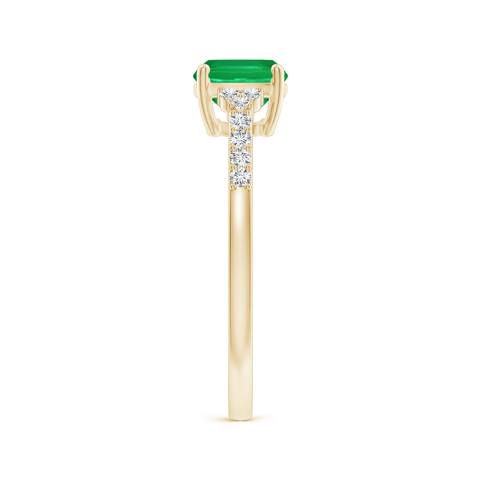 8x6mm AA East-West Cushion Rectangular Emerald Side Stone Engagement Ring in Yellow Gold side 299